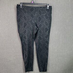 INC Womens Size 10 Black Snake Print Ankle Leggings Slip-On on Skinny